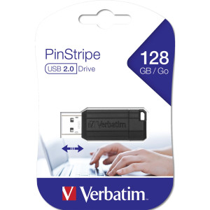 Verbatim USB-Stick 2.0 PinStripe 128GB schwarz