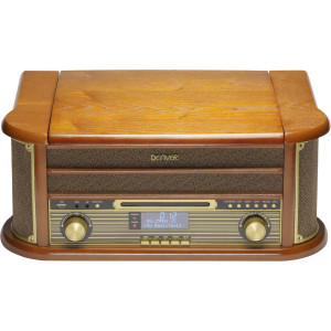 Denver MRD-51 USB-Plattenspieler Riemenantrieb Holz