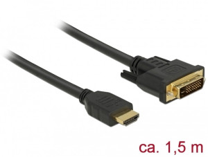 Delock Kabel DVI 24+1 Stecker > HDMI-A Stecker 1,5 m