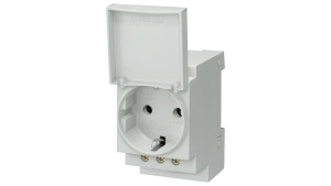 Siemens Hutschienen-Steckdose mit Klappdeckel 5TE6801 Grau 1St.
