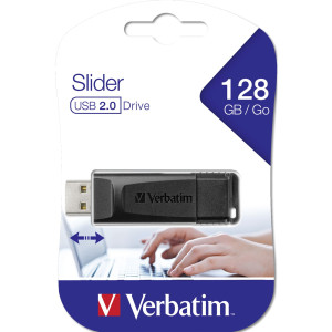Verbatim Slider USB-Stick 128GB Schwarz 49328 USB 2.0