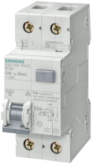 Siemens 5SU1356-6KK16 FI-Schutzschalter/Leitungsschutzschalter 2polig