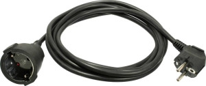 AS Schwabe 50312 Strom Verlngerungskabel Schwarz 3.00m H05VV-F 3G 1,
