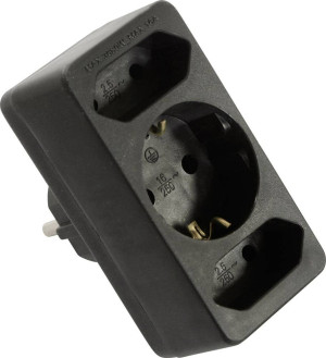 AS Schwabe 49112 Steckdosen-Verteiler Schwarz