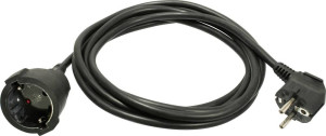 AS Schwabe 50512 Strom Verlngerungskabel Schwarz 5.00m H05VV-F 3G 1,