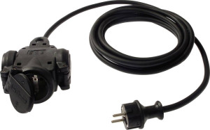 AS Schwabe 60450 Strom Verlngerungskabel 16A Schwarz 30.00cm H07RN-