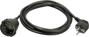 AS Schwabe 50202 Strom Verlngerungskabel 16A Schwarz 2.00m H05VV-F