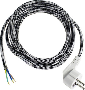 AS Schwabe 87202 Strom Anschlusskabel Schwarz/Wei 3.00m