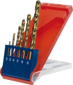 Kwb 427040 HSS Metall-Spiralbohrer-Set 6teilig 2 mm, 3 mm, 4 mm, 5 mm,