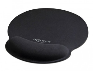 Delock Mauspad mit Handballenauflage rund schwarz