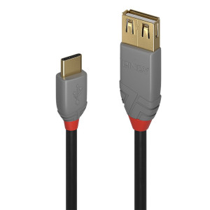 LINDY USB-Kabel USB 2.0 USB- Stecker, USB-A Buchse 0.15m Schwarz