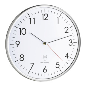 TFA Dostmann 60.3514 Analoge Wanduhr Funk wei/silber