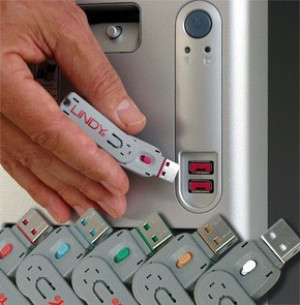 LINDY USB Port Schloss USB-Lock + Key 4er Set Grn inkl. 1 Schl