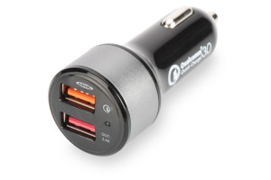 Ednet QC3.0, 2-Port 84103 Reiseladeadapter KFZ, LKW Ausgangsstrom (