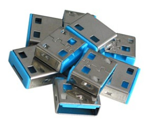 LINDY USB Port Schloss USB-Lock 10er Set Blau ohne Schlssel 40462