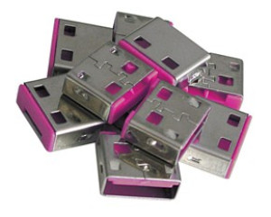 LINDY USB Port Schloss USB-Lock 10er Set Rosa ohne Schlssel 40460