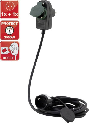 REV 0017101514 Strom Verlngerungskabel Schwarz 10.00m H05RR-F 3G 1,