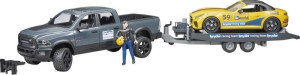 Bruder PKW Modell Dodge RAM 2500 mit Hnger und Roadster