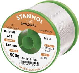Stannol Kristall 611 Fairtin Ltzinn, bleifrei bleifrei Sn99,3Cu0,7