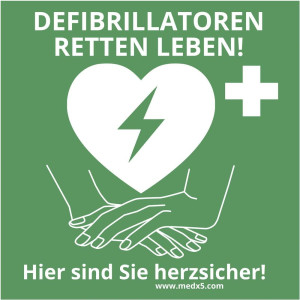 MEDX5 AED-Z-AKL-10 AED-Aufkleber Innenbereich
