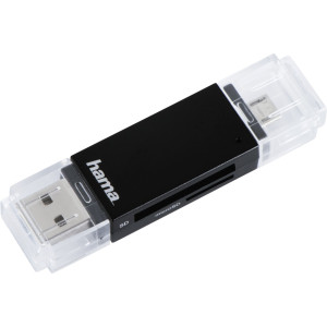 Hama USB 2.0 OTG Kartenleser Basic  SD/microSD Schwarz
