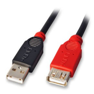 LINDY USB-Kabel USB 2.0 USB-A Stecker, USB-A Buchse 5.00m Schwarz