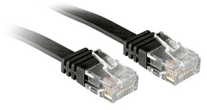 LINDY 47521 RJ45 Netzwerkkabel, Patchkabel CAT 6 U/UTP 1.00m Schwarz