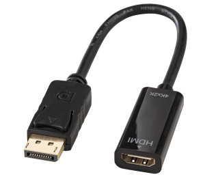 LINDY 41718 Adapterkabel [1x DisplayPort Stecker - 1x HDMI-Buchse]