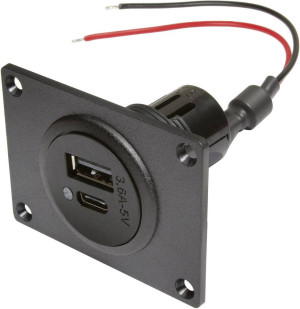 ProCar Power USB-/A Doppelsteckdose 12 oder 24 V/DC