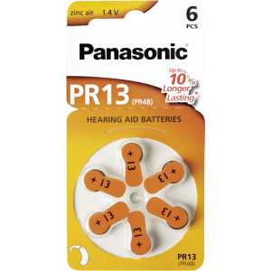 Panasonic PR 13 Hrgertezellen Zinc Air 6er Rad