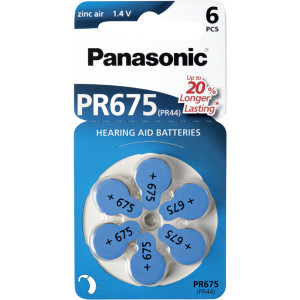 Panasonic PR 675 Hrgertezellen Zinc Air 6er Rad