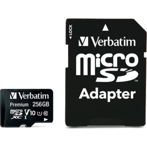 Verbatim microSDXC Speicherkarte 256 GB UHS-I Premium Class 10 + SD