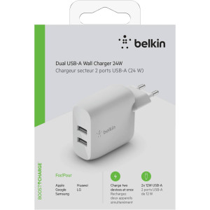 Belkin Dual USB-A Ladegert, 24W, wei