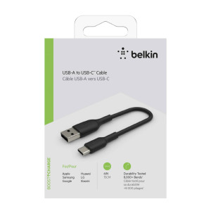 Belkin USB-C/USB-A Kabel PVC, 15cm, schwarz
