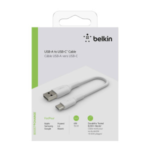 Belkin USB-C/USB-A Kabel PVC, 15cm, wei