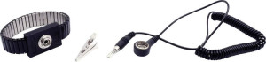 Quadrios ESD-Handgelenkband Schwarz Druckknopf 10mm
