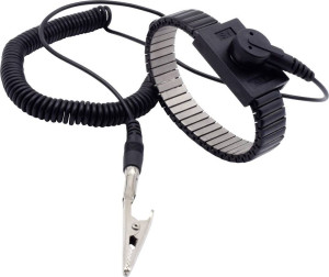 Quadrios ESD-Handgelenkband Schwarz Druckknopf 10mm