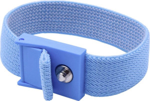 Quadrios ESD-Handgelenkband Blau Druckknopf 4mm