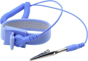 Quadrios ESD-Handgelenkband Blau Druckknopf 10mm
