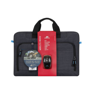 Rivacase 8058 Laptop Tasche 17.3  schwarz + kabellose Maus
