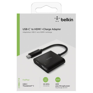 Belkin USB-C auf HDMI-Adapter, 60W PD, schwarz