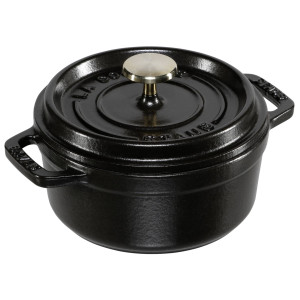 Staub Cocotte 12cm rund schwarz, Gusseisen