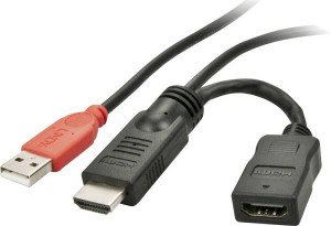 LINDY HDMI Direktstromversorgungskabel HDMI-A Stecker, USB-A Stecker,