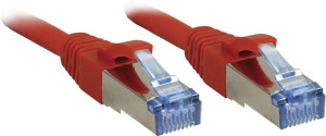 LINDY 47162 RJ45 Netzwerkkabel, Patchkabel CAT 6a S/FTP 1.00m Rot mit