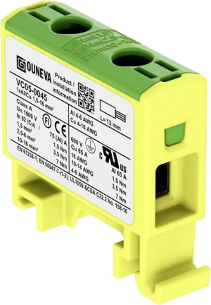 Ouneva Group VC05-0045 Verteilerblock Gelb-Grn 1St.