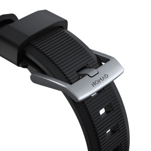 Nomad NM1A41SN00 Rugged Strap Black Connectoor Silver fr Apple
