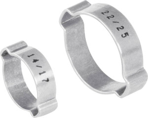 Norma 2-Ohr-Klemme 1107012040 Bndel--Bereich 37 bis 37mm Silber