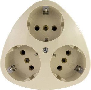 REV 0510080777 3fach Aufputz-Steckdose IP20 Wei