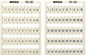WAGO 793-3504 Bezeichnungskarten Aufdruck: 21 - 30
