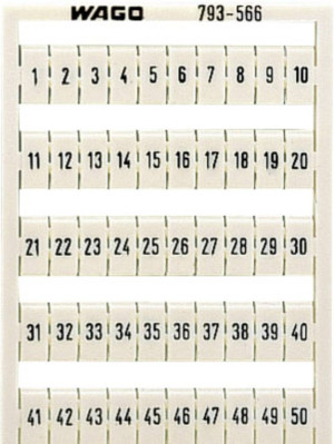 WAGO 793-5570 Bezeichnungskarten Aufdruck: 61 - 70